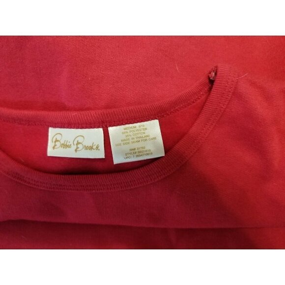 Bobbie Brooks Womens Ugly Holiday Christmas Card Red Sweatshirt Size Medium 8/10 - Picture 2 of 5